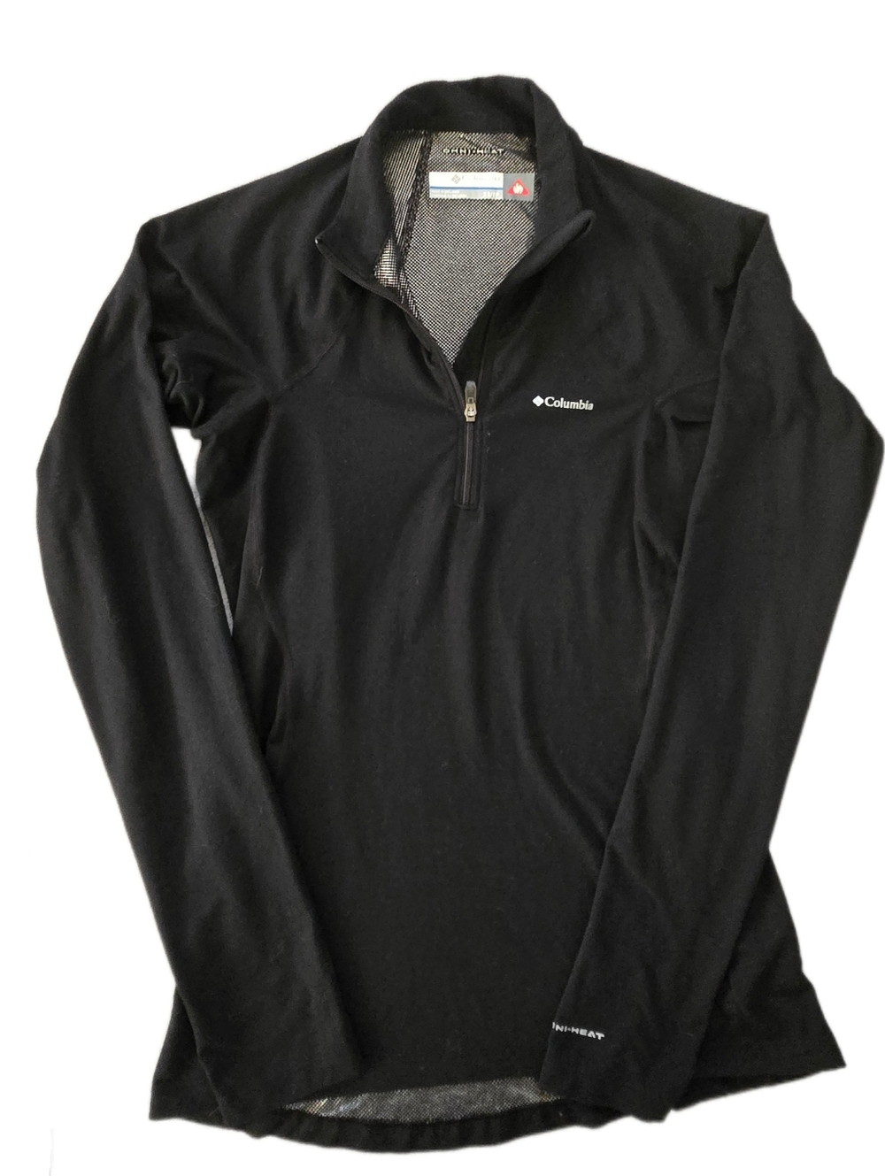 Columbia Omni-Heat Half Zip Pullover Womens Black Long Sleeve Athletic Top XS